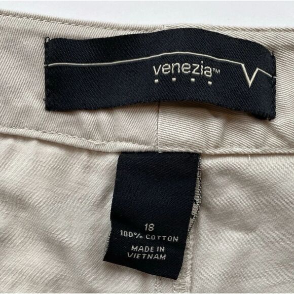 VENEZIA Lane Bryant Women's Shorts Size 18 Tan 100% Cotton - Picture 11 of 13